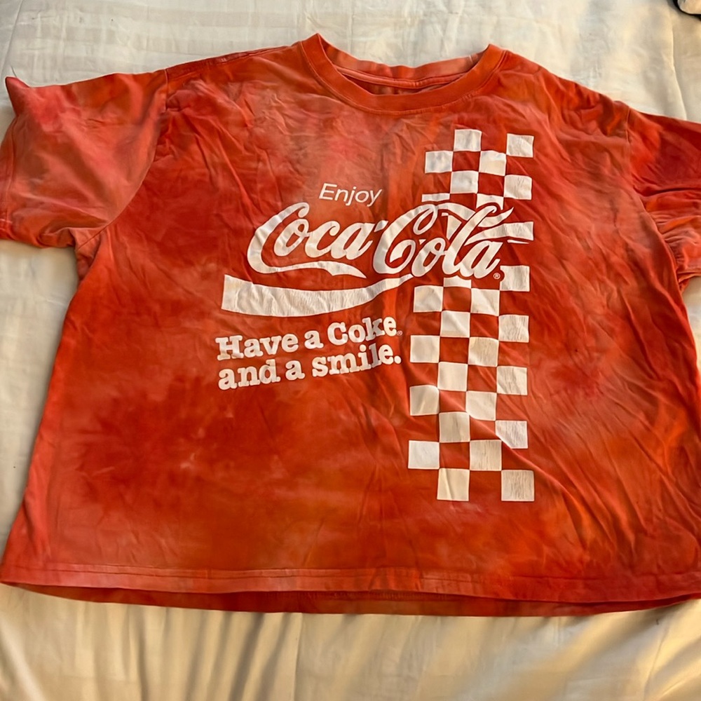 Coca Cola Coke T-shirt Size XXL Youth Oversized‎ Crop Top